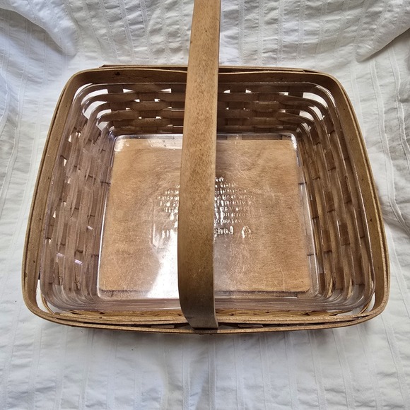 Longaberger 2006 Napkin Basket w/Handle & Plastic‎ Protector - Picture 2 of 5